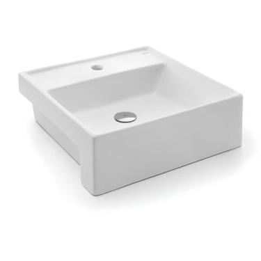 Imagem de Cuba Semi Encaixe Quadrada Branca 410X410x145 00970126 Docol