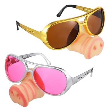 Imagem de Kisangel 2 Peças Óculos De Nariz De Porco Festa De Halloween Óculos Cosplay Nariz De Porco Brinquedo Para Aniversário Cabine De Fotos Acessórios De