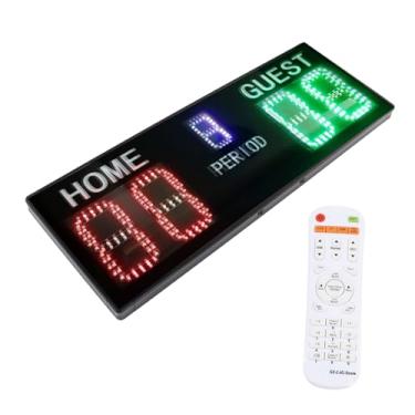 Imagem de Placar Eletrônico de Basquete LED Com Campainha, Placar Digital Com Controle Remoto e Portátil, Controlado Sem Fio para Jogos Esportivos