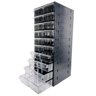 Imagem de Gaveteiro Organizador Preto com 20 Gavetas Multiuso para Escritório, Ferramentas, Maquiagem e Papelaria – MAGUS CG1020