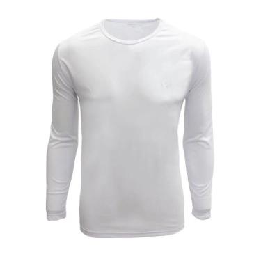 Imagem de Camisa masculina térmica proteção uv ozon segunda pele praia, G, Branc