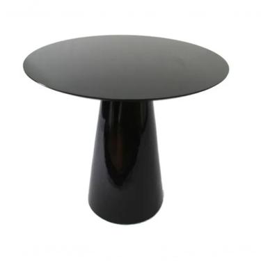 Imagem de Mesa Lateral Cone Redonda 51cm Laqueada Preto