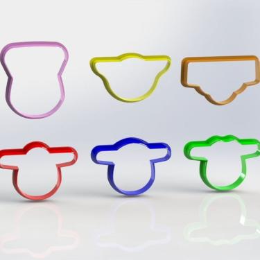 Imagem de Cortador Kit Super Wings 6 Modelos Contornos Tamanho 5,5Cm