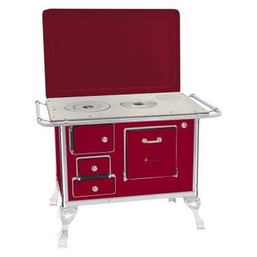 Imagem de Fogão A Lenha Tradicional Venâncio 01 Com Tampa Vermelho Intenso 1dtvr