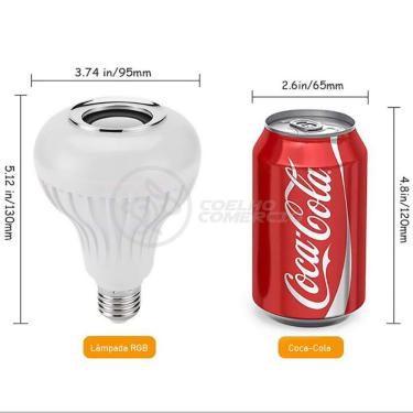 Imagem de Lâmpada Led 12W E27 Rgb Colorida Com Caixa De Som Bluetooth