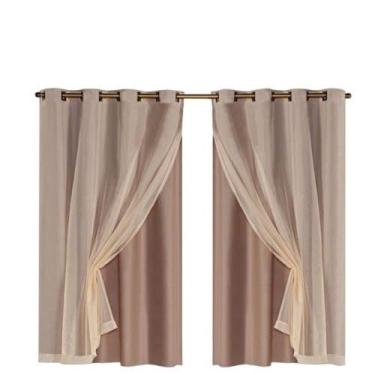 Imagem de Cortina Blackout Blecaute Corta 100% a Luz Voal Liso 2,00 x 1,40 Metros Sala Quarto Casal Infantil (Avela)