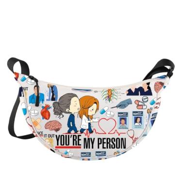 Imagem de LEVLO Derek & Meredith Bolsa tiracolo Doctor TV Show Fans Gift You're My Person Bolsa de ombro cinza Doctor Derek Merch, Bolsa My Person Jz, Bolsa tiracolo