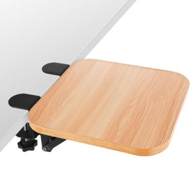 Imagem de DAJAVE Bandeja ergonômica extensora de mesa, braçadeira de 24 x 23 cm na prateleira de mesa, extensor de mesa dobrável para mesa, descanso de braço de mesa, bandeja de gaveta de teclado para