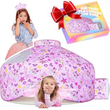 Imagem de Skywin Inflatable Air Tent for Kids (77” x 50”), Perfect for Social or Solo Imaginative Play, Blow Up Tent, Sets Up and Stores Away in Seconds, Toddler Playhouse (Fan NOT Included) (Pink Princess)
