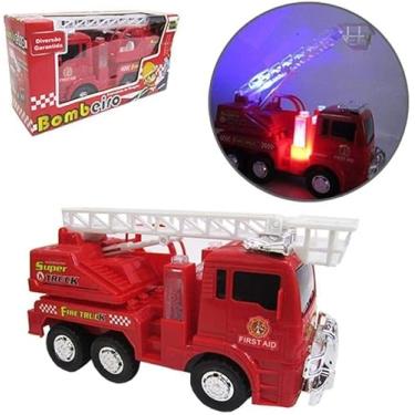 Imagem de Caminhão de Bombeiro Fire Truck, Controle Remoto com Luzes e Sons, Bateria Recarregável, 24x13x8cm, Roxo
