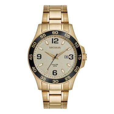 Imagem de Relógio Seculus Masculino Ref: 23740gpsvda2 Esportivo Dourado