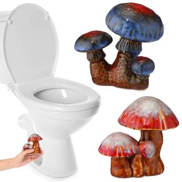 Imagem de SiliFine 2 peças tampas de parafuso de vaso sanitário de cogumelo tampas decorativas de tampa de parafuso de vaso sanitário cogumelo cerâmica acessórios de banheiro capas de decoração, fáceis de