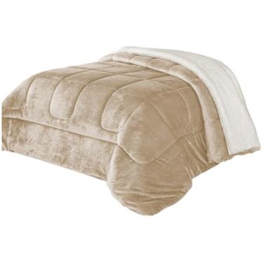 Imagem de Cobertor CASAL GROSSO FOFÃO 2,40x2,20 lã de ovelha Manta quente Cobertas Sherpa Edredom Coberdrom(CAQUI)