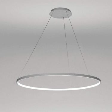 Imagem de Luz Pendente De Círculo De 1 Luz, Lustre De Acrílico De Metal Led Moderno Suspenso Ajustável Para Sala De Estar, Quarto, White+whitelight, 60cm