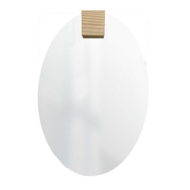 Imagem de Espelho Decorativo Oval Com Aplique Quadrado Pinus Incolor