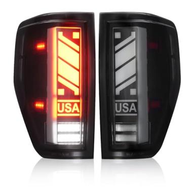 Imagem de Luzes traseiras de LED para Ford F150 2009 2010 2011 2012 2013 2014 (modelo de cama Fleetside), substituição de montagem de luzes traseiras par esquerdo + direito, lente de fumaça, 2 peças