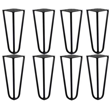 Imagem de Kit 8 Pés De Metal 15 Cm Legs Mesas De Centro Puffs Preto