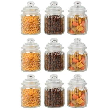Imagem de Conjunto 9 Potes Vidro Hermético 300Ml Class Home