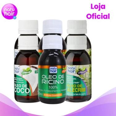 Imagem de 2 Kits Terapia Capilar Óleo de Coco + Rícino + Alecrim Natuhair 60ml -