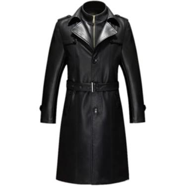 Imagem de Jaqueta De Couro De Ovelha Para Homens Jaqueta De Couro Corta-vento Plus Size 5xl Europa Rússia Masculino, Black, XXL