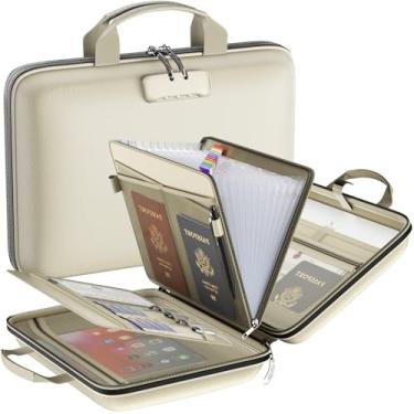 Imagem de Organizador de arquivos à prova de fogo com fechadura, capa rígida à prova de fogo, caixa de documentos à prova de fogo com 13 bolsos, pasta de arquivo sanfonada, organizador de documentos importante