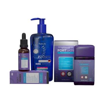 Imagem de Kit Clareador Facial (Suplemento + Sérum + Sabonete) FortLife - Fortli