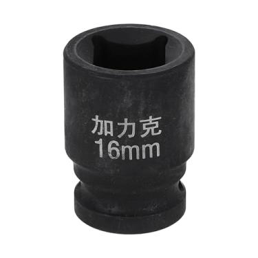 Imagem de HARFINGTON Soquete quadrado de 4 pontos 1/5.1 cm Drive 16 mm soquete de impacto quadrado métrico CR-V luva de roda padrão ferramenta pneumática para reparo de automóveis, manutenção mecânica, uso