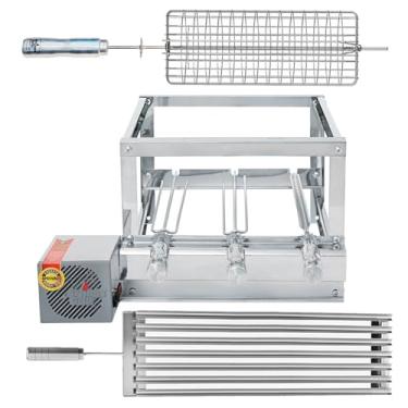 Imagem de Churrasqueira Gira Grill Artinox 100% Inox - 3 Espetos Giratórios + Grelha Argentina + Grelha Giratória Peixe/Frango