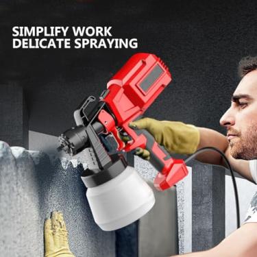 Imagem de CHONGHAN Pistola EléTrica Para Pintura,Pistola Portatil De PulverizaçãO E Pintura,Com Capacidade De 800 Ml,Velocidade EléTrica 32000rpm Para DecoraçãO De Interiores, PulverizaçãO De AçO InoxidáVel