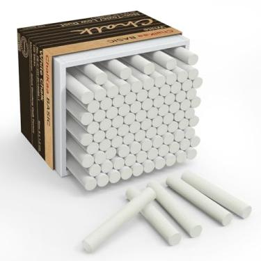 Imagem de Giz branco 100 peças, giz para sala de aula, baixo pó, escritório e uso doméstico, volume não tóxico para professores, material escolar