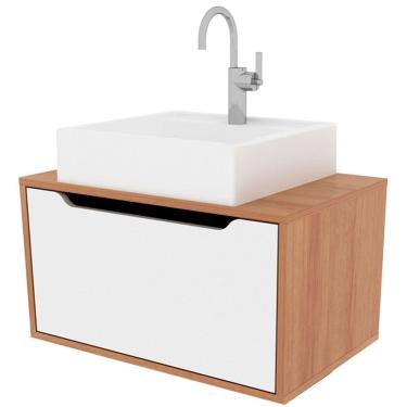 Imagem de Gabinete de Banheiro 60 cm com Cuba e 1 Porta Basculante