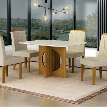 Imagem de Conjunto para Sala de Jantar com 4 Cadeiras Lorena Freijó / Palha