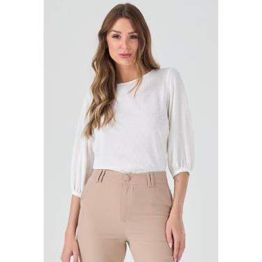 Imagem de Blusa PKS Manga 7/8 Poá Off White-M-Feminino