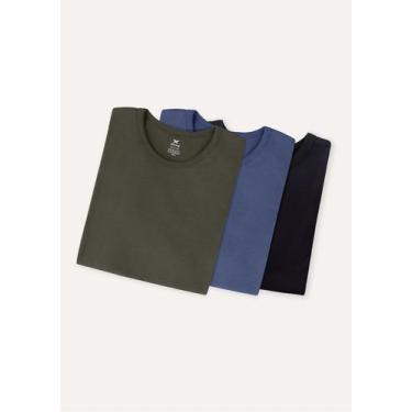 Imagem de Kit Com 3 Camisetas Masculinas Básicas Slim - Hering, XG, Multicores