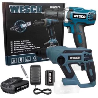 Imagem de Parafusadeira e Furadeira 18V com Bateria e Carregador Martelete Plus 