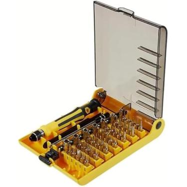 Imagem de Kit de Chaves de Precisão 45 em 1 com Estojo Amarelo – Ferramentas Magnéticas Para Reparo de Eletrônicos, Celulares, Notebooks e Mais