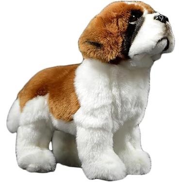 Imagem de Brinquedo De Pelúcia Para Cão São Bernardo De 10 Polegadas, Animais De Pelúcia Marrom Cachorro De Estimação Bonecos De Cachorro Fofos Presente Para Crianças Aniversário Natal, Brown, 26cm