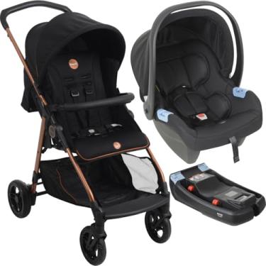 Imagem de Carrinho de Bebe com Bebe Conforto e Base Burigotto Lui Cobre