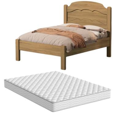 Imagem de Cama Casal Laís com Colchão D33 Conforto Durabilidade e Praticidade em um Só Produto para quem Busca uma Boa Noite de Sono (Amêndoa)
