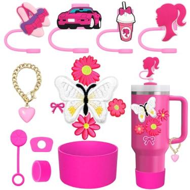 Imagem de XIANGYUAN Conjunto de acessórios de copo Stanley de 14 peças para copo Stanley Cup de 850 g 1,134 g com alça, incluindo capa de canudo de 1 cm, conjunto de rolha de silicone à prova de derramamento