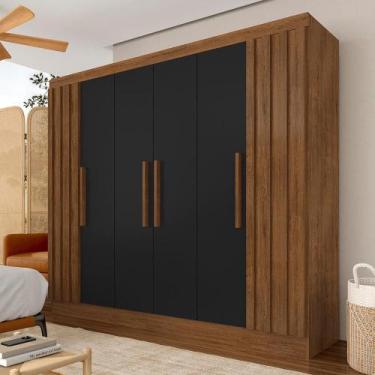 Imagem de Roupeiro Casal 6 Pts 2 Gav Ripado Camille Freijó/preto Fosco - M.a - A