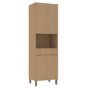 Imagem de Paneleiro 70cm 4 Portas e 1 Gaveta com Espaço para Micro-ondas Slim Luciane Móveis