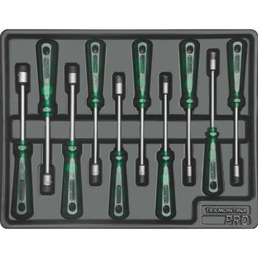 Imagem de Módulo Com Chaves Canhão 10 Peças Tramontina Pro Orgnizador Ferramentas Para Gavetas E Armários Tramontina