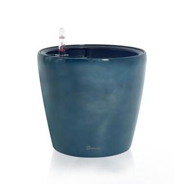 Imagem de Dexceder Vaso autoirrigável de 22 x 20 cm, design de vaso interno, vaso de flores de mesa espesso com indicador de nível de água (gradiente verde acinzentado)