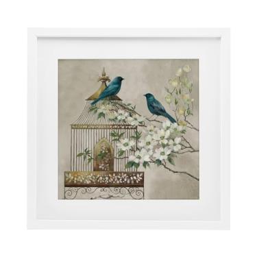 Imagem de Stupell Industries Impressão em moldura branca Neutral Birdcage Menagerie Design sob vidro por Elaine Vollherbst, 33 x 33