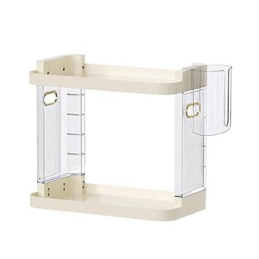Imagem de Prateleira de organizador de perfume de maquiagem requintada fácil de instalar rack de armazenamento cosmético para cômoda de banheira de banheiro plástico de design multi (2 camadas)