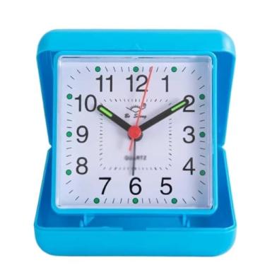 Imagem de Despertador quadrado analógico despertador operado por bateria para sala de estar, quarto, escritório, escola, dormitório, mesa, despertador fácil de configurar, despertador analógico
