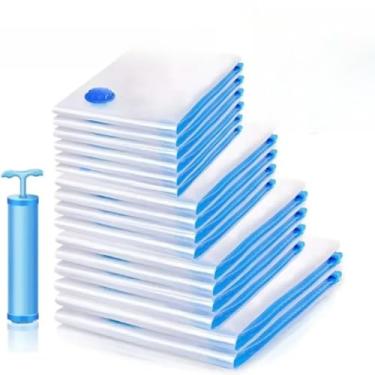 Imagem de Saco A Vácuo Grande Organizador Edredom Coberto Mala Roupa De Cama + Bomba a Vacuo Tamanho Grande 110x70(5 Saco Sem Bomba,50x60)