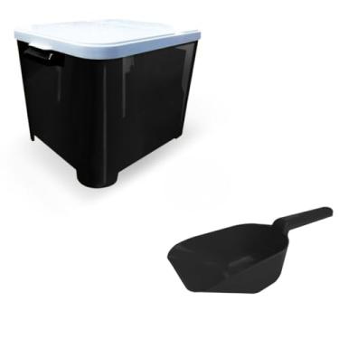 Imagem de Container Porta Ração Pet 15KG + Pá Dosadora(PRETO)