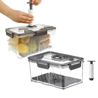 Imagem de Pote Hermético com Bomba de Vácuo, 2 Litros, Cinza